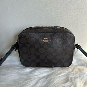 Coach Mini Camera Crossbody Bag in Signature Canvas Brown/Black